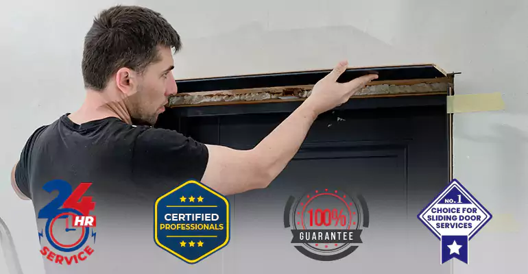 Wood Door Crack and Hole Repair in Palm Springs